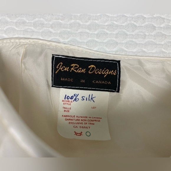 JEN RAN DESIGNS 100% SILK LIGHT CREAM DRESS - Size Small - Picture 6 of 10